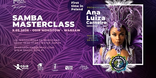 Samba Masterclass z Ana Luiza Carneiro \u2013 po raz pierwszy w Polsce!