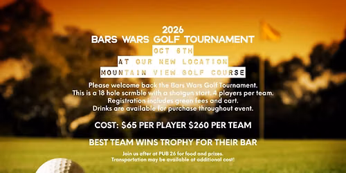 Bar Wars 2026 Golf Tournament