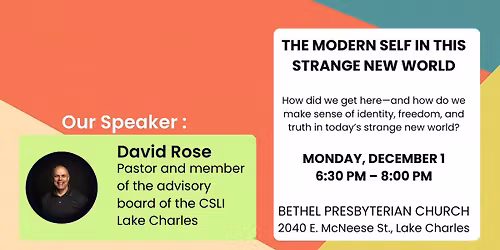 Public Seminar: The Modern Self in this Strange New World