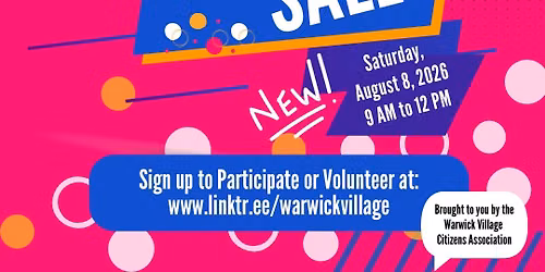 Warwick Village & Friends Mega Yard Sale 2026