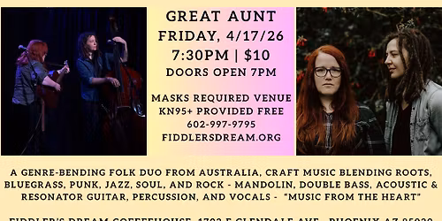 Great Aunt - Genre-bending Folk Duo On Tour from Australia