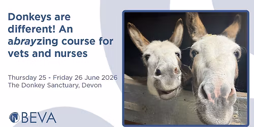 Donkeys are different! An a-bray-zing course for vets and nurses!
