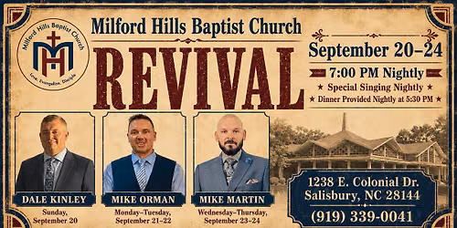 Milford Hills Baptist Revival 2026