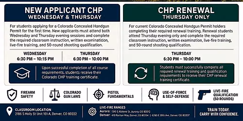 Denver Concealed Carry Class | Weekday New & Renewal CHP Training