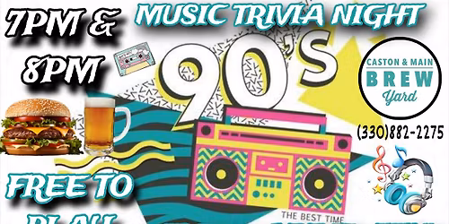 90's Music Trivia Night \ud83c\udfb6\ud83e\udd41\ud83c\udfa7\ud83c\udfb8