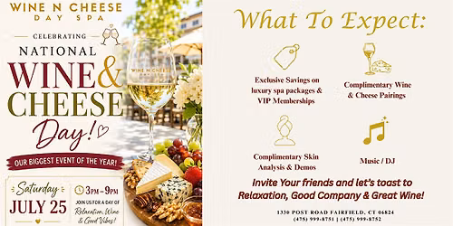 Wine N Cheese Day Spa - Day Party!