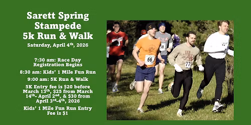Sarett Spring Stampede 5k Run & Walk