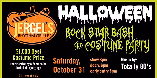 Halloween Party with Totally 80s at Jergels