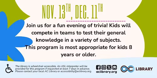 Kids Trivia @ Fremont Main Library
