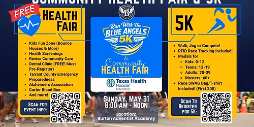 Blue Angels 5K & Community Health Fair Event