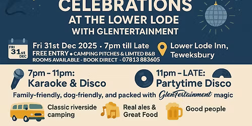 2025-2026 New Years Eve Celebrations at The Lower Lode Inn with GlenTertainement