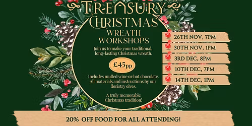 Christmas wreath making workshop, includes all materials & mulled wine