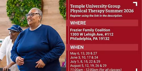 Temple University Group Physical Therapy Summer 2026