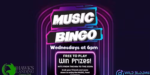 \ud83c\udfb6Music Bingo at Hawk's Landing\ud83c\udfb6