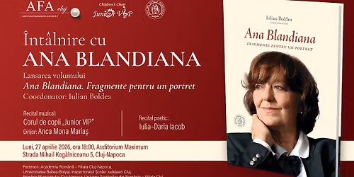 \u00cent\u00e2lnire cu ANA BLANDIANA la Cluj-Napoca \ud83d\udcda