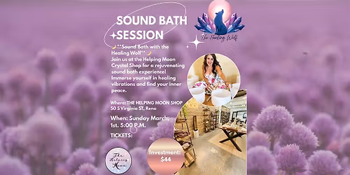 Sound bath session The healing wolf @The helping moon Crystal shop