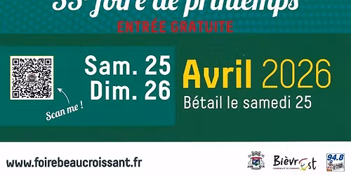 FOIRE DE BEAUCROISSANT 25\/06 AVRIL 2026 ISERE 38