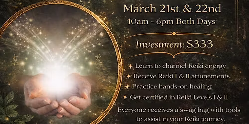 Holy Fire Reiki levels 1&2 certification at Rowan Tree Holistic Arts