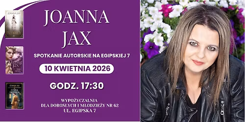 Spotkanie autorskie z JOANN\u0104 JAX