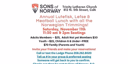 Lutefisk, Lefse, & Meatball Lunch