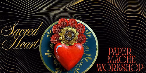 sacred heart paper mache plaque
