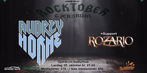 AUDREY HORNE – INTIMT, TETT OG SVETT I SOLHEIMSSTUA! Support: ROZARIO