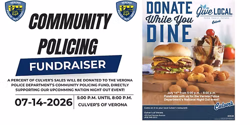 Culver's Share Night to Support VPD's Community Policing Fund\/NNO