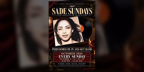 Sade Sundays: Live Tribute by In and Out Band at Tipsy Trumpet