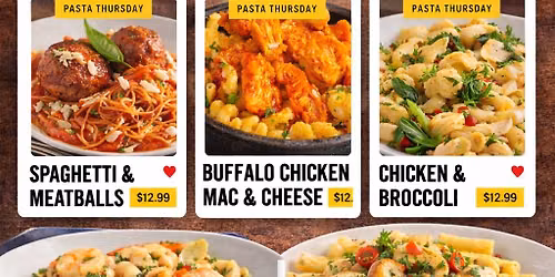 Pasta Thursdays $12.99