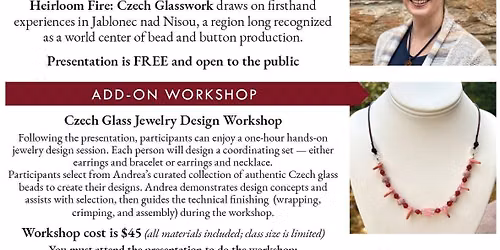 Heirloom Fire: Czech Glasswork. A Cultural Heritage Presentation and Workshop by Andrea Turini