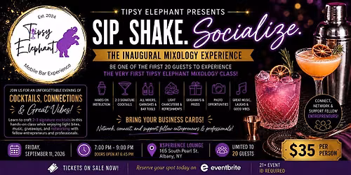 Tipsy Elephant Mixology Experience\u2013 Sip. Shake. Socialize.