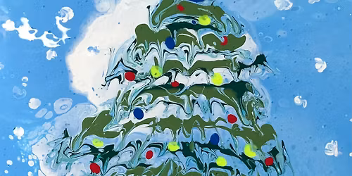 Holiday Themed Acrylic Pour