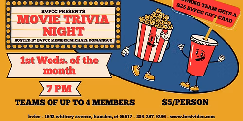Movie Trivia Night hosted by BVFCC Member Michael Domangue