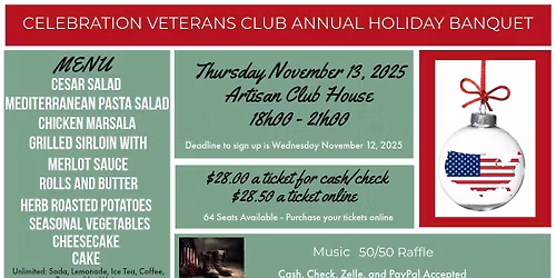 Annual Veterans Club of Celebration Banquet