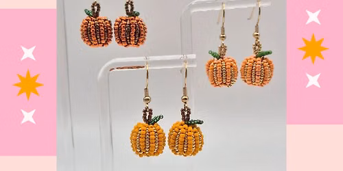 Beaded Pumpkin Earrings with Marie's Beading