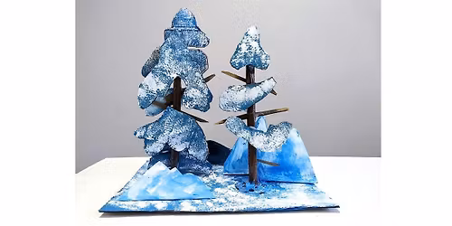 3D Cardboard Sculpture Winter Trees All Ages are welcome Kids & Adults