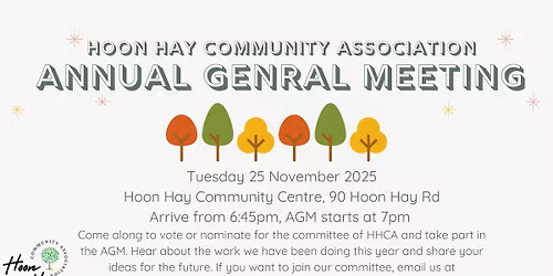 Hoon Hay Community Association AGM