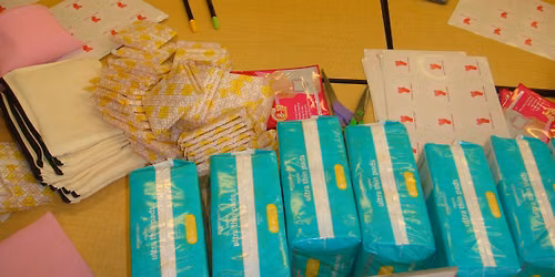 Care For Her Volunteer Event, Making Menstrual Kits for women in the Bay