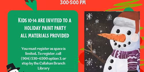 Tween Holiday Paint Party 