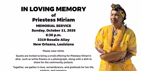 In Loving Memory of Priestess Miriam