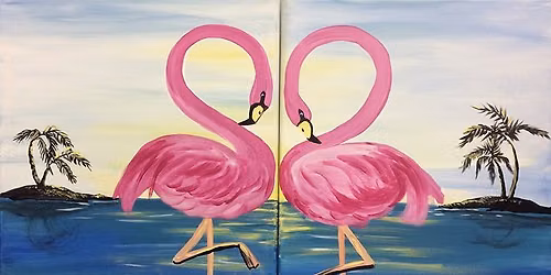 "Flamingo Heart" Couples Paint Night