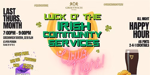 Luck O'the Irish Community Services Quiz Night!