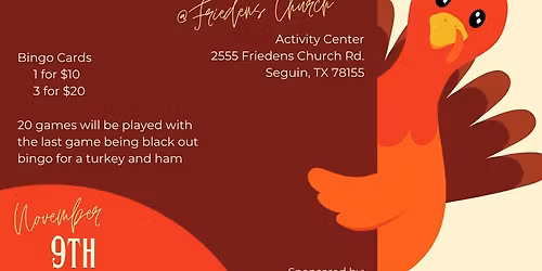 Friedens Church Turkey Bingo