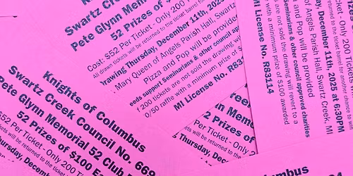 Pete Glynn Memorial 52 Club Raffle