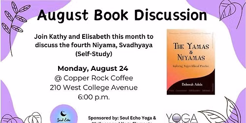 August Book Discussion w\/Kathy and Elisabeth