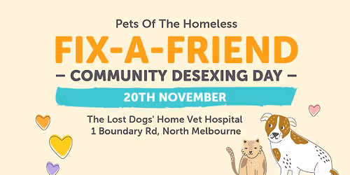 Fix-A-Friend Community Desexing Day - November