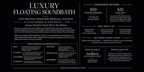 Luxury Floating SoundBath | The Westin Houston Medical Center