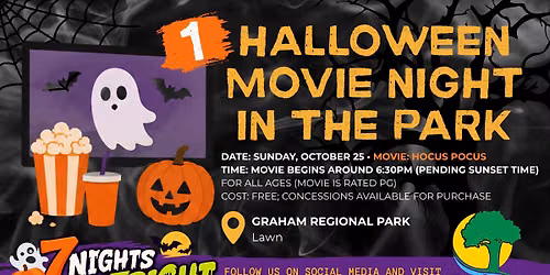 7 Nights of Fright - NIGHT 1: Halloween Movie Night in the Park