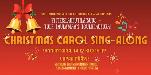 Joululaulujen yhteislauluilta \u2013 Christmas Carol Sing-Along