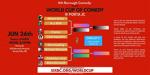 World Cup of Comedy - Group C Standup Comedy at Link Studio JC